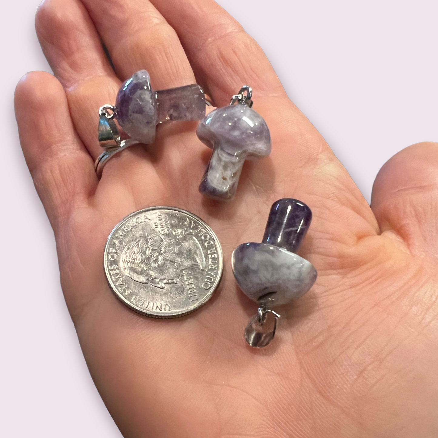 Amethyst Mini Mushroom Pendant