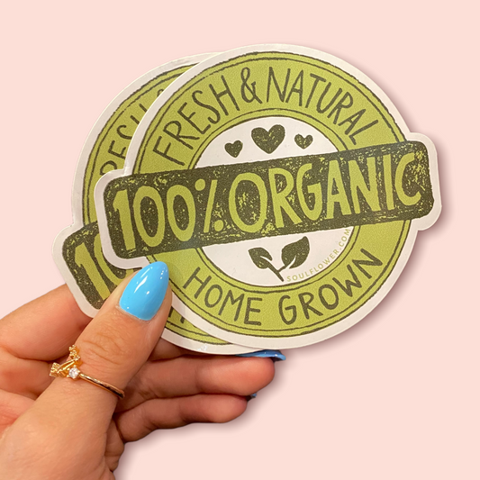 100% Organic Badge Sticker