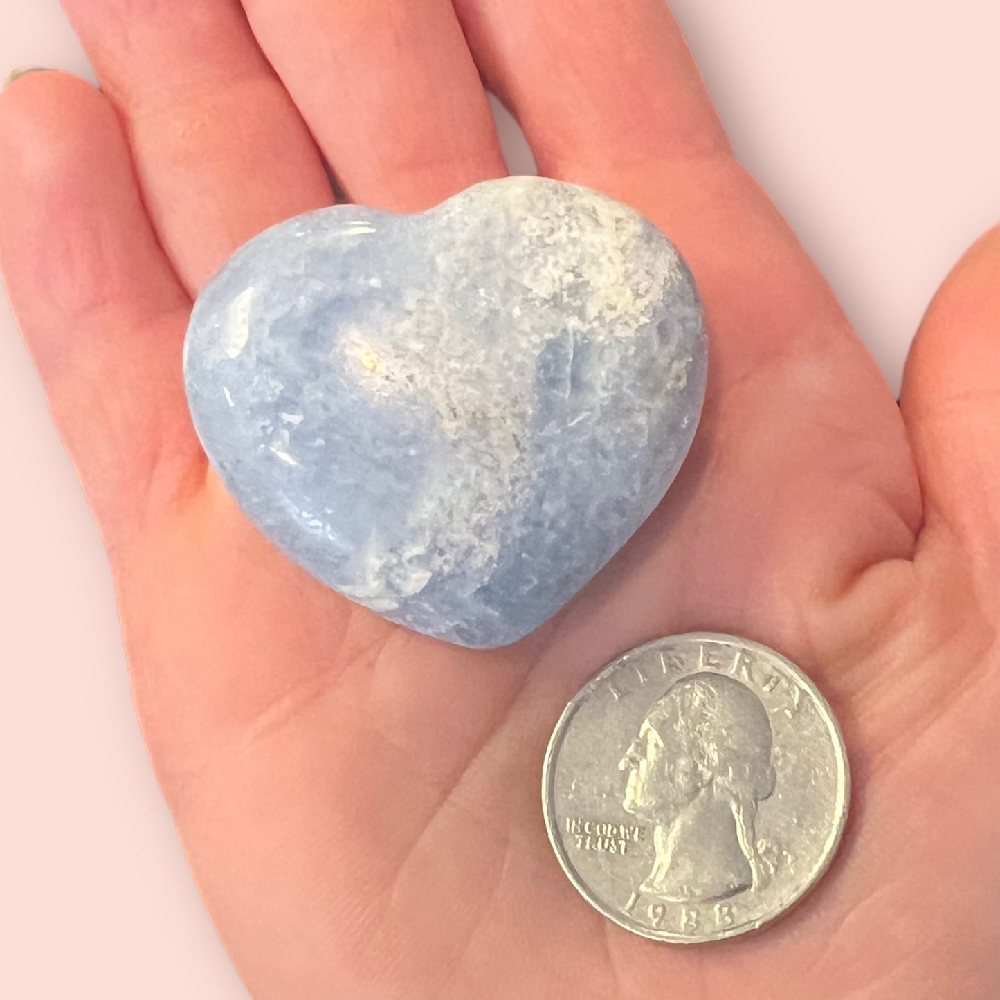 Blue Calcite Crystal Heart