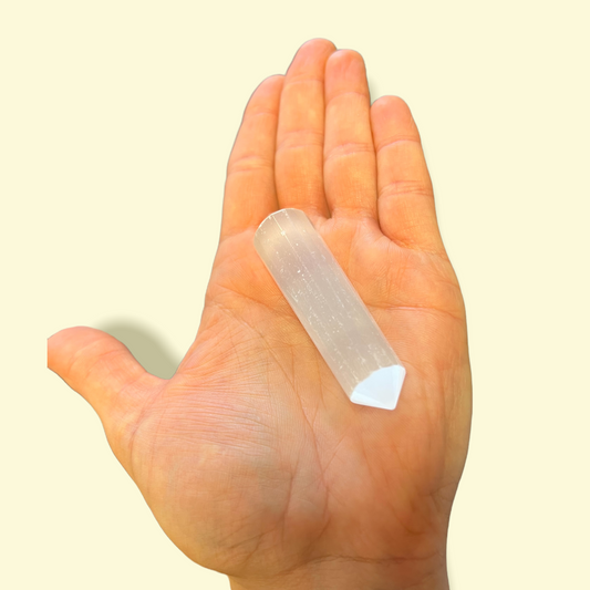 Selenite Gemstone Double Point Vogel Massage Wand
