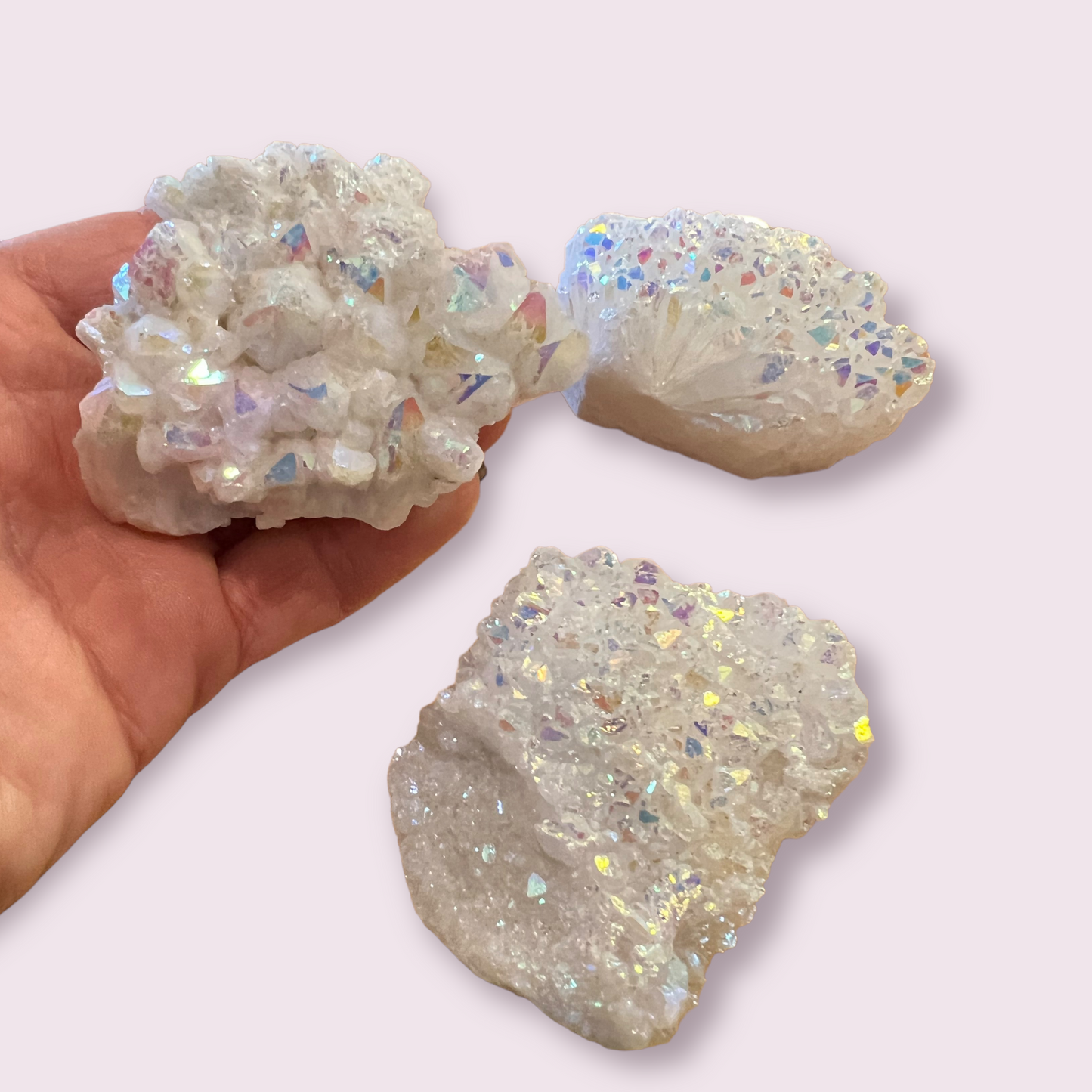 Angel Aura Quartz Clusters