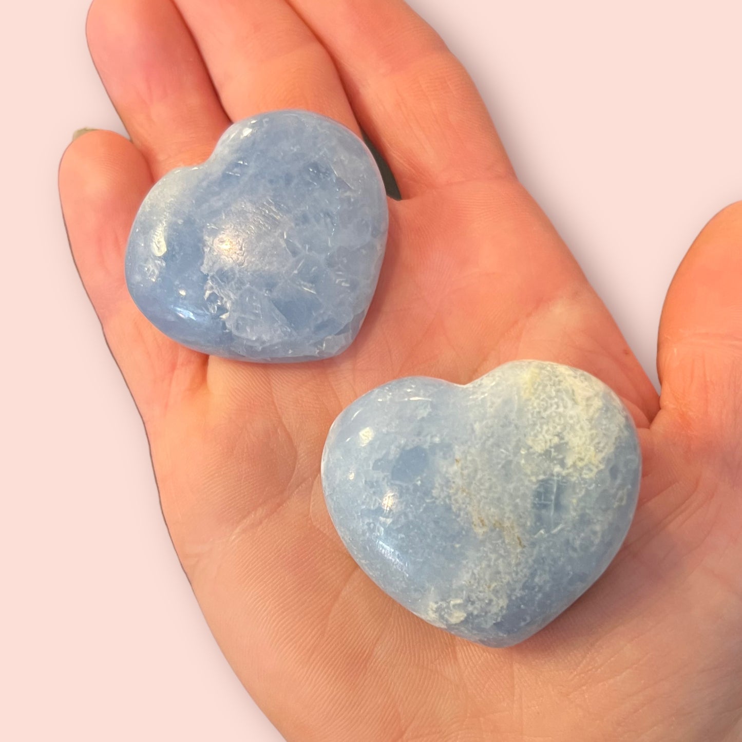 Blue Calcite Crystal Heart