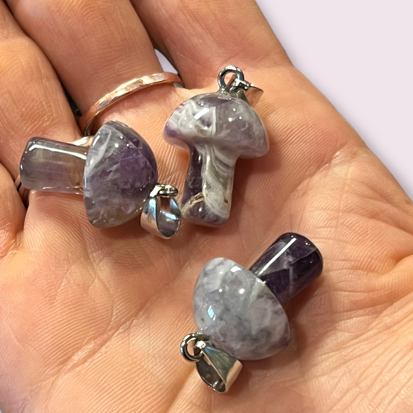 Amethyst Mini Mushroom Pendant