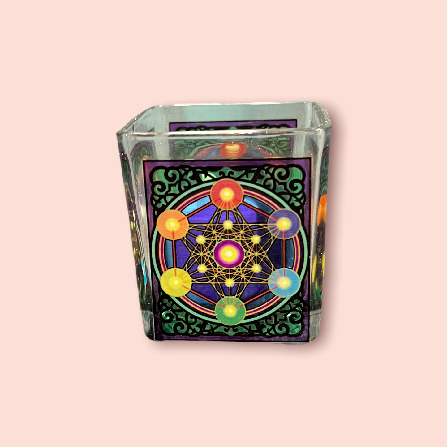 Metatron Chakra Square Votive Holder