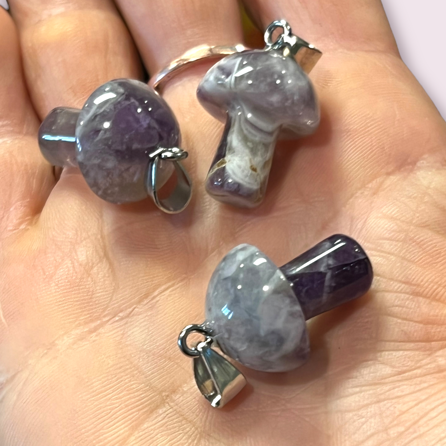 Amethyst Mini Mushroom Pendant