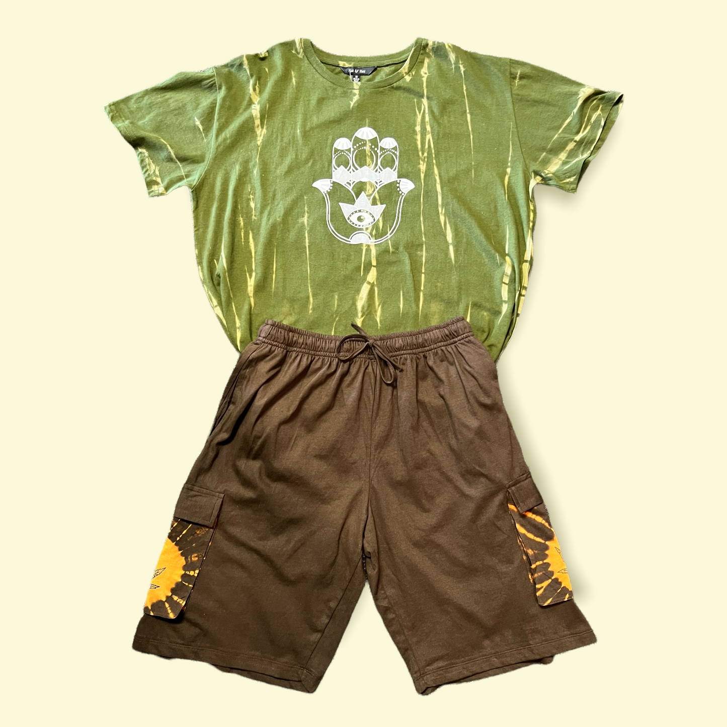 Green Men's Tie Dye Hamsa