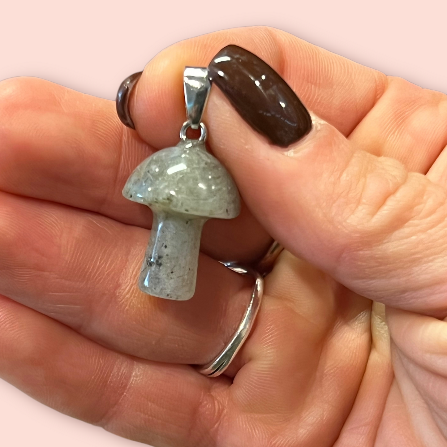 Labradorite Mini Mushroom Pendant