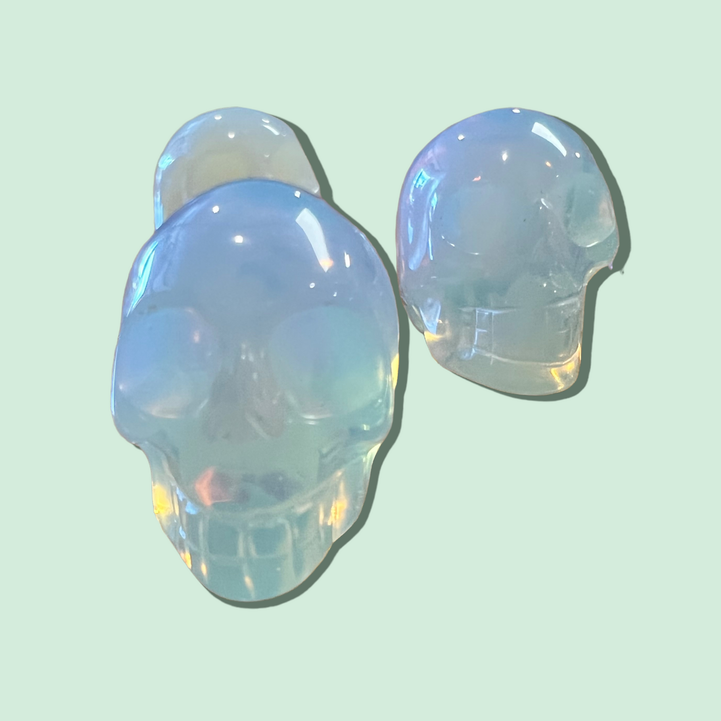 Opalite Carved Skull 1 in.