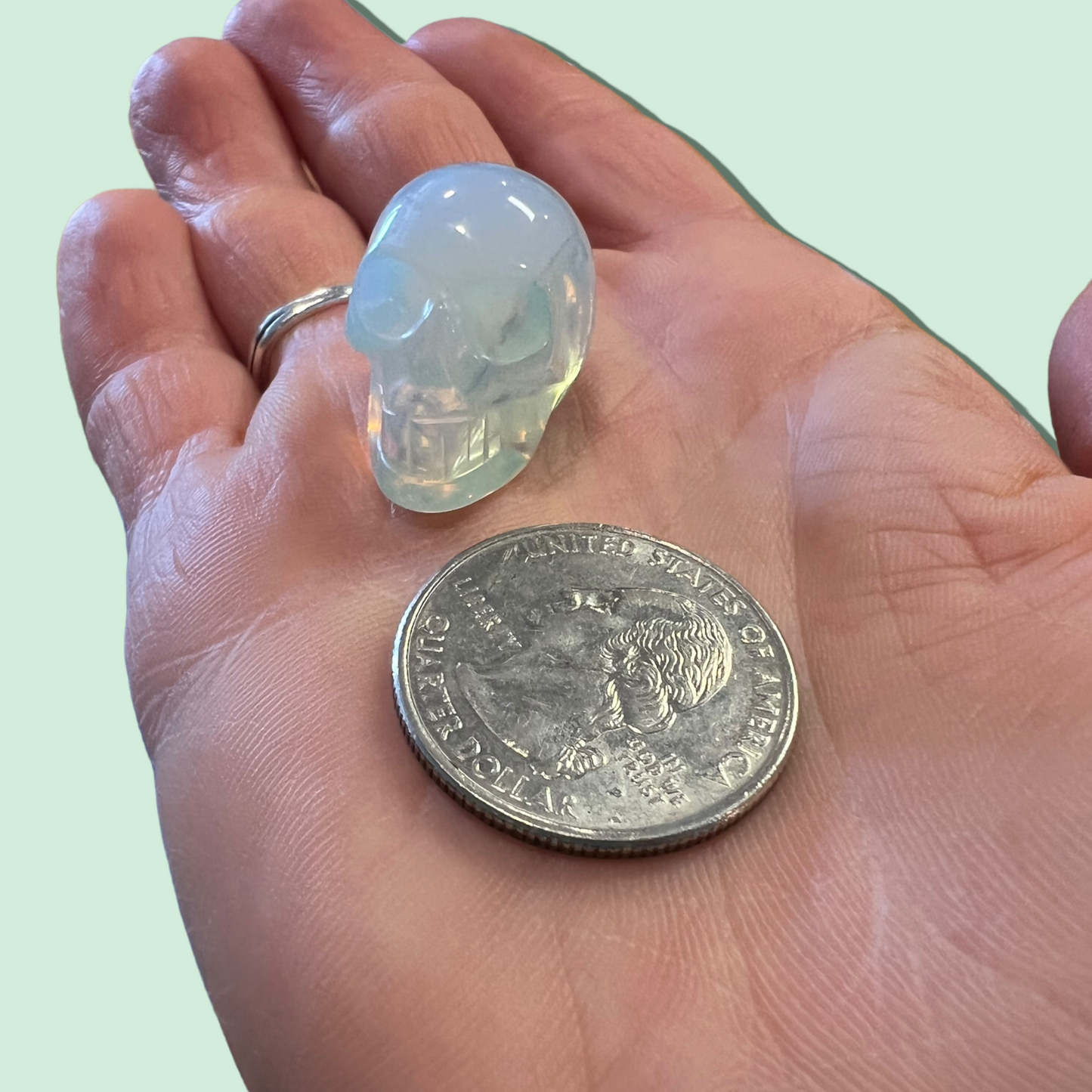 Opalite Carved Skull 1 in.