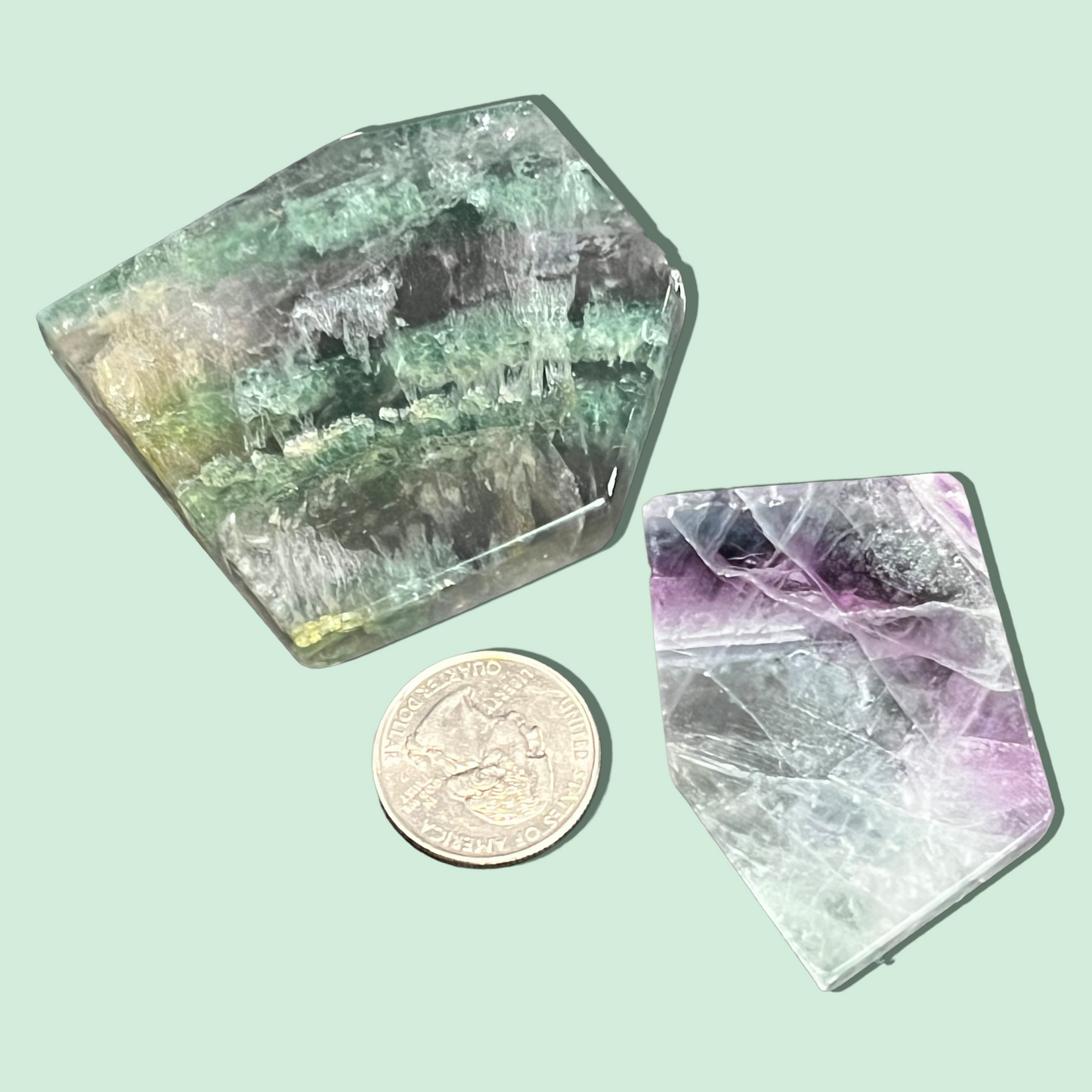 Fluorite Polished Slice Freeform 50-70 mm
