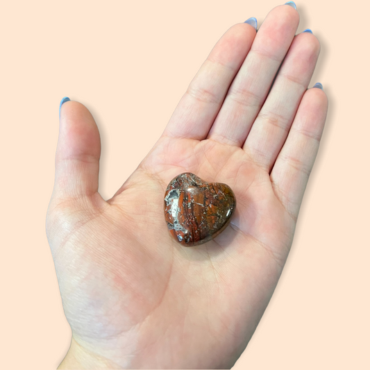 Brecciated Jasper Puff Heart 30mm