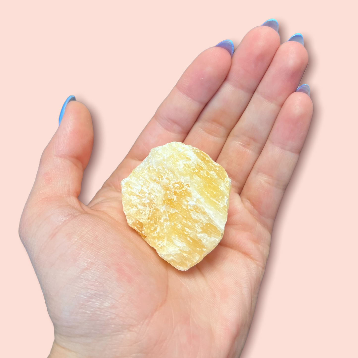 Orange Calcite Rough 1/2 Flat