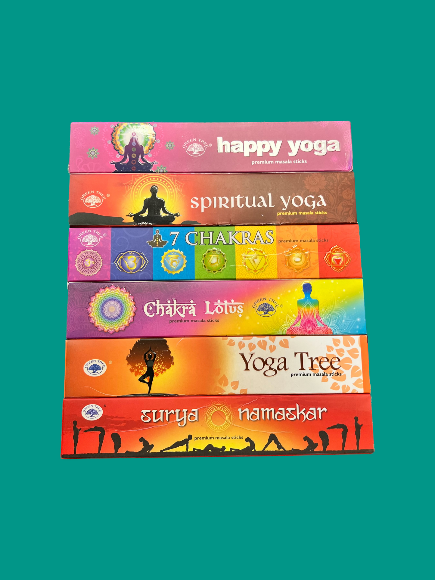 Green Tree Incense 15 gr - Yoga Collection (Pack of 6)