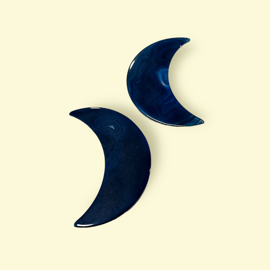 Teal Agate Moon | Gemstone Stars and Moon | Agate Gemstones