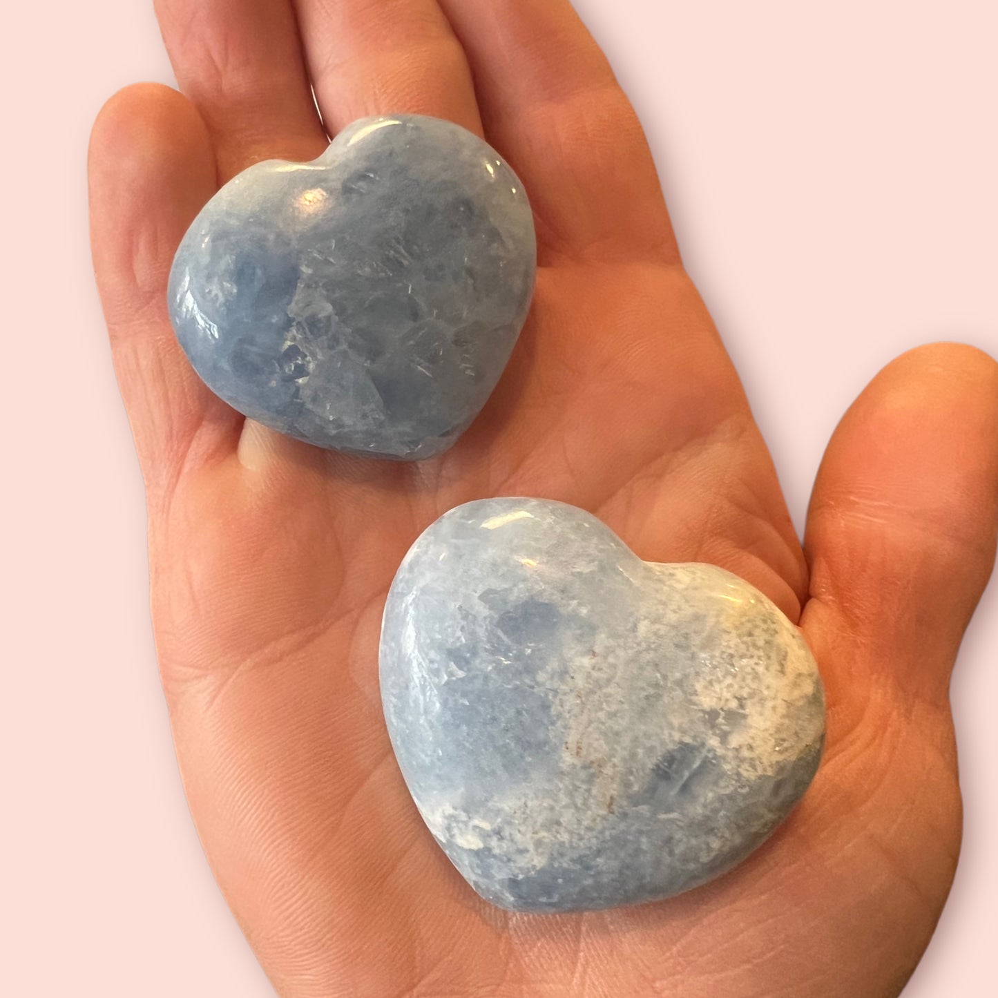Blue Calcite Crystal Heart