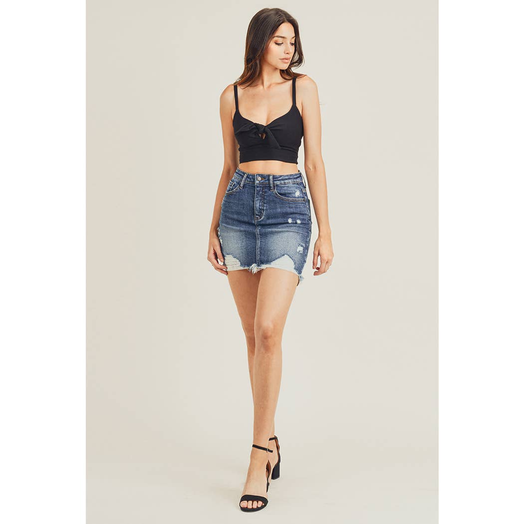 Distressed Mini Skirt