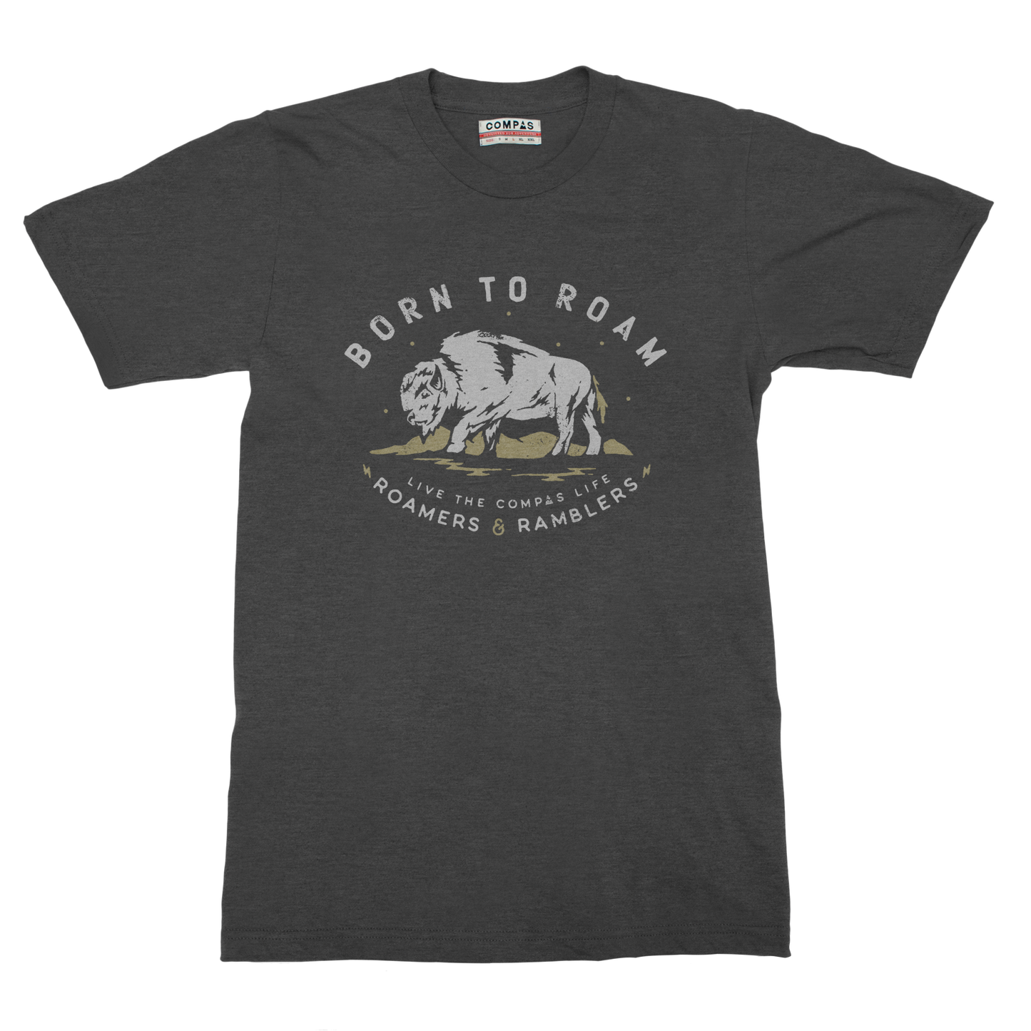 Born to Roam T-Shirt - Heather Charcoal