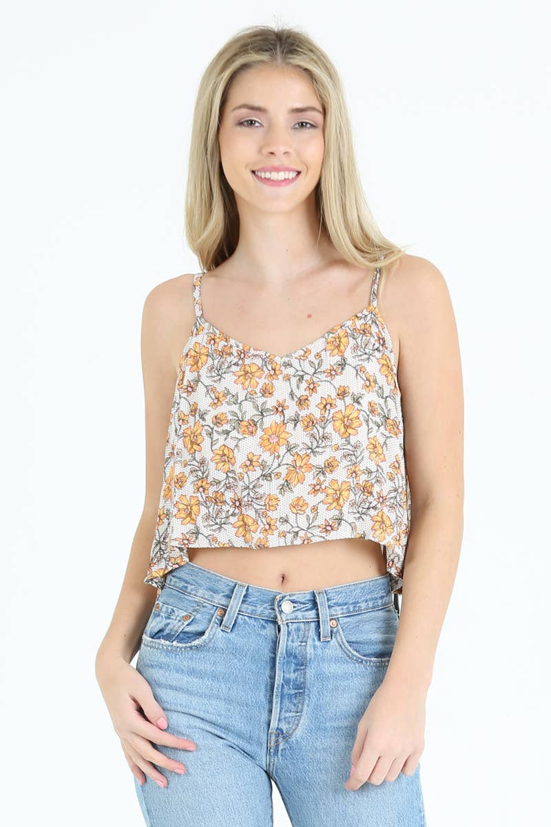 Floral Cropped Swing Tank