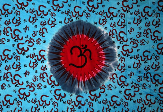 Tie Dye Om Tapestry Turquoise