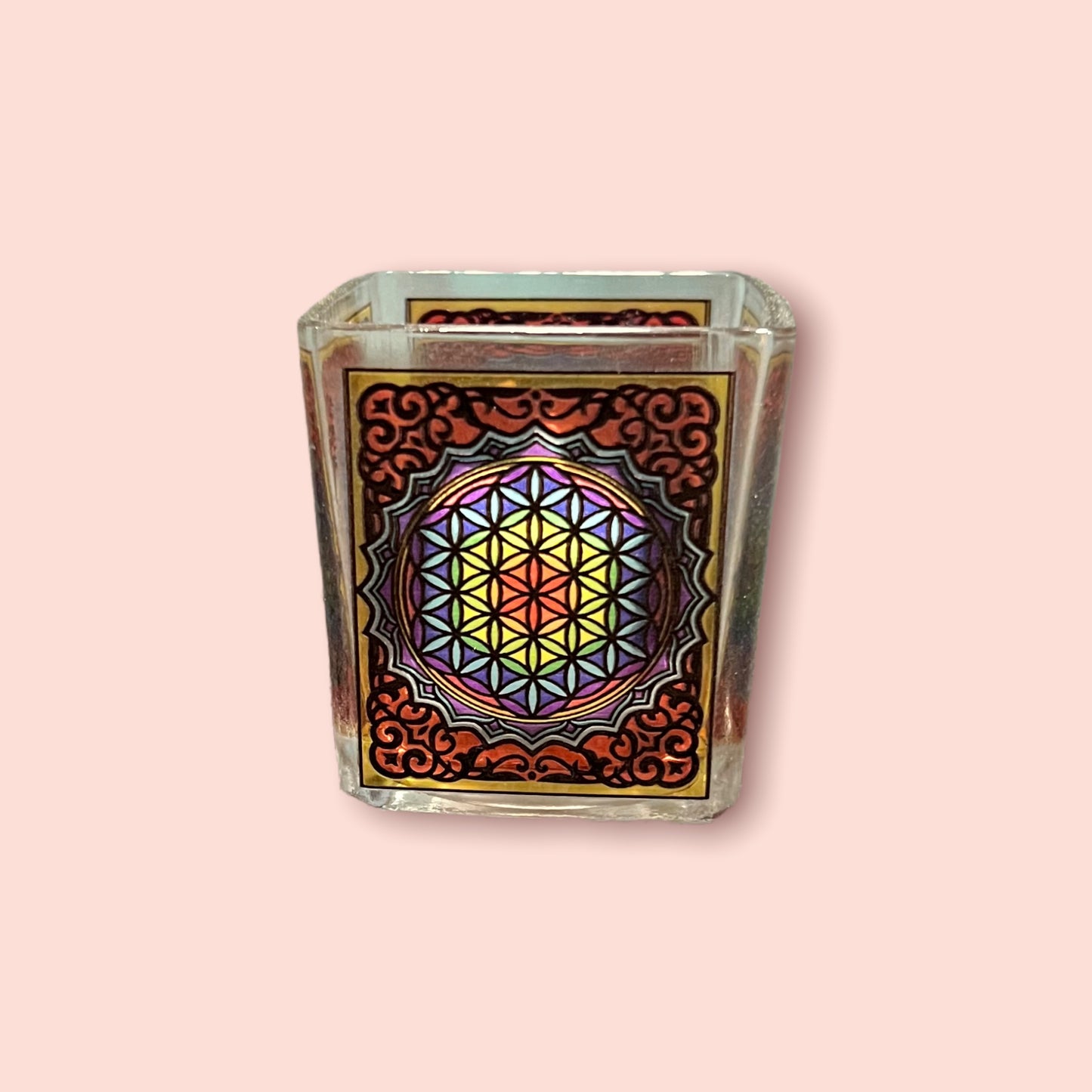 Flower of Life Square Votive Holder