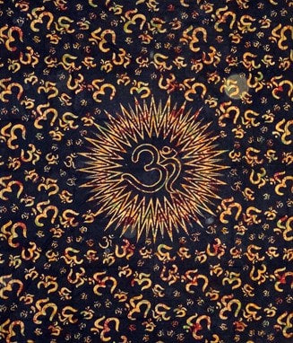 Tie Dye OM Over Print Tapestry