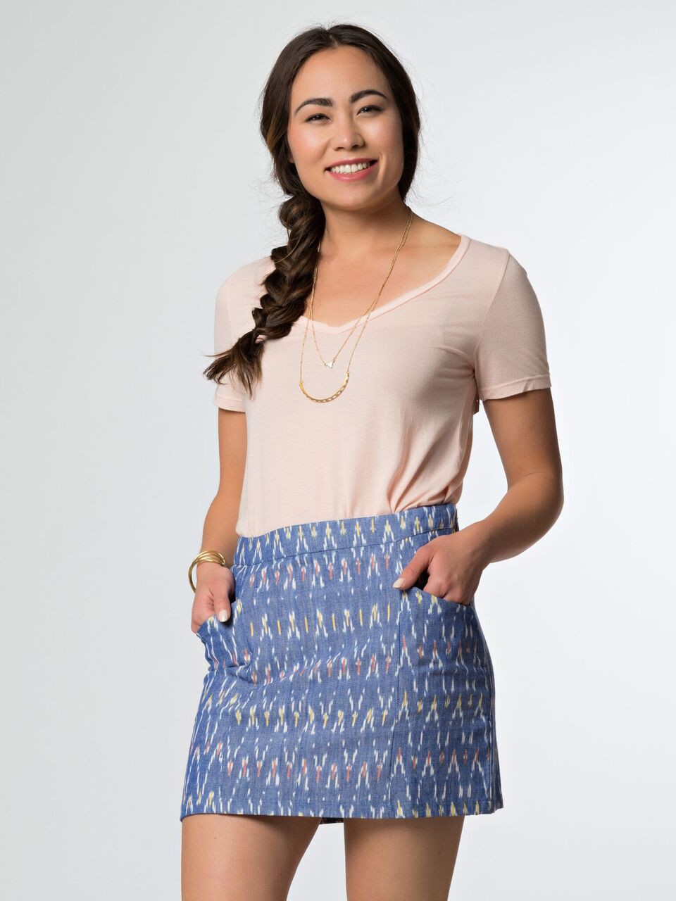 Ikat Mini Skirt - Chevron Ikat