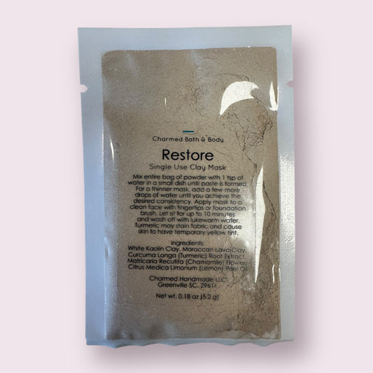 Single Use Clay Face Mask: Restore/Turmeric Mask