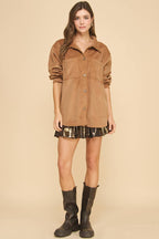 Amicis Lilian Oversized  Shirt: Camel