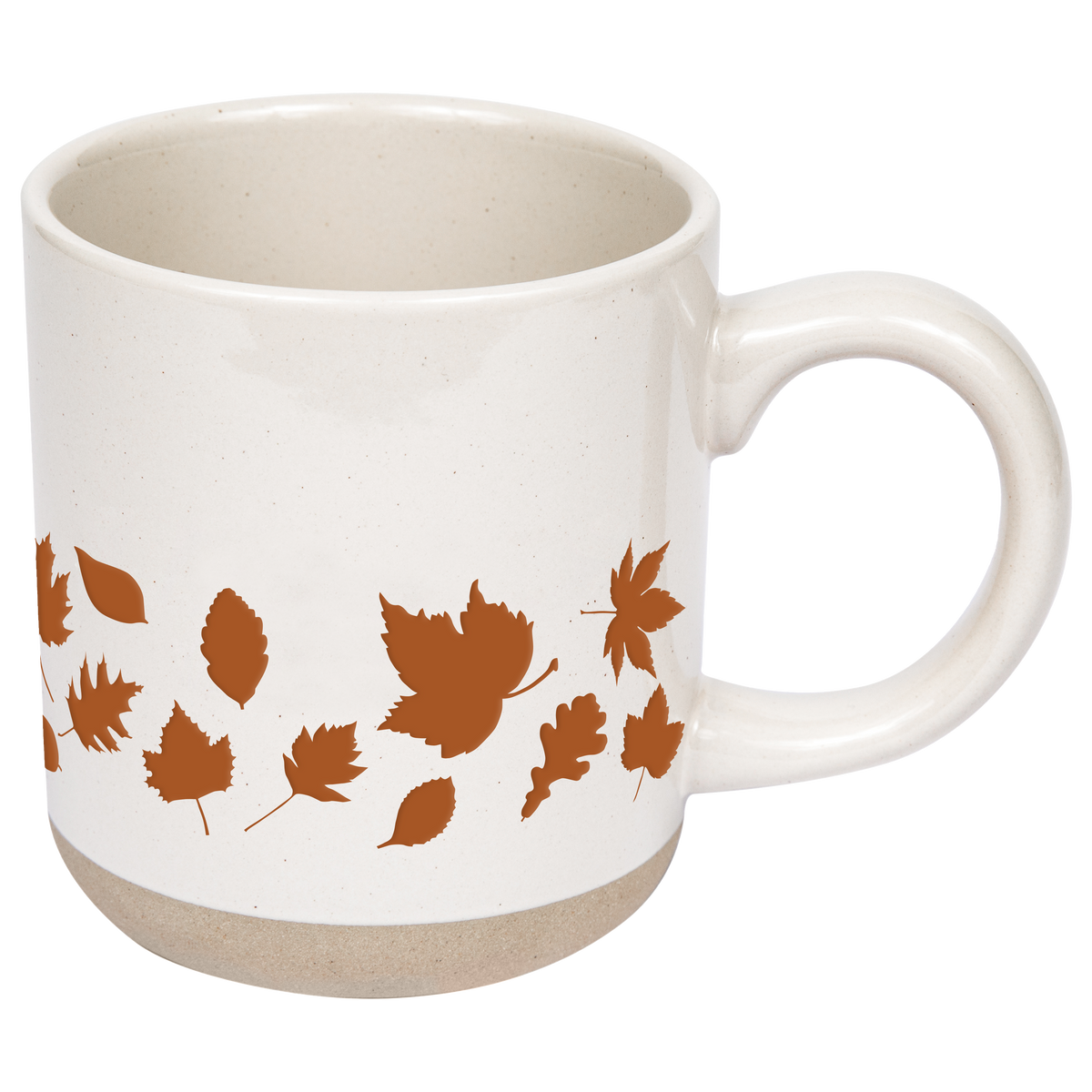 Orange Leaves Stoneware Coffee Mug - Fall Decor