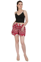 Boho Elephant Print Shorts: Assorted Colors