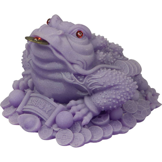 Frosted Acrylic Feng Shui Figurine Money Toad Purple