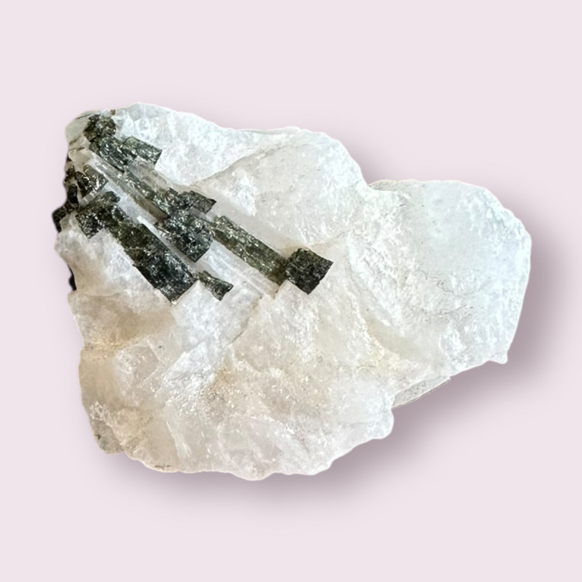 Green Tourmaline in Quartz