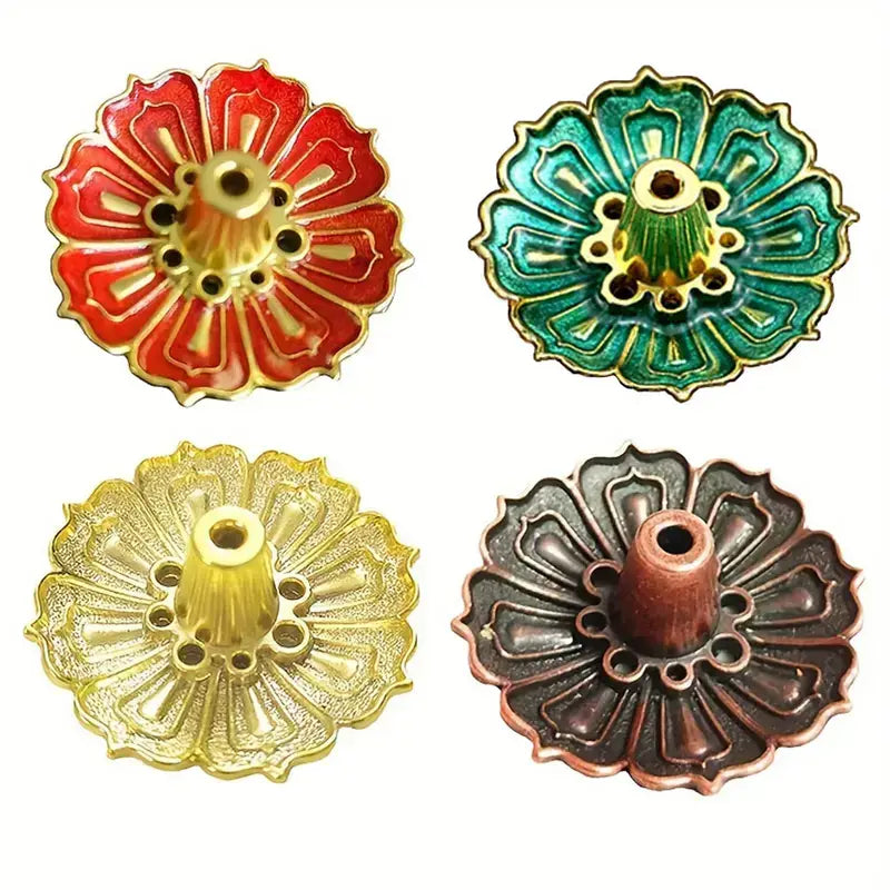 Random Color Enamel Lotus Incense Holder – Mini & Decorative