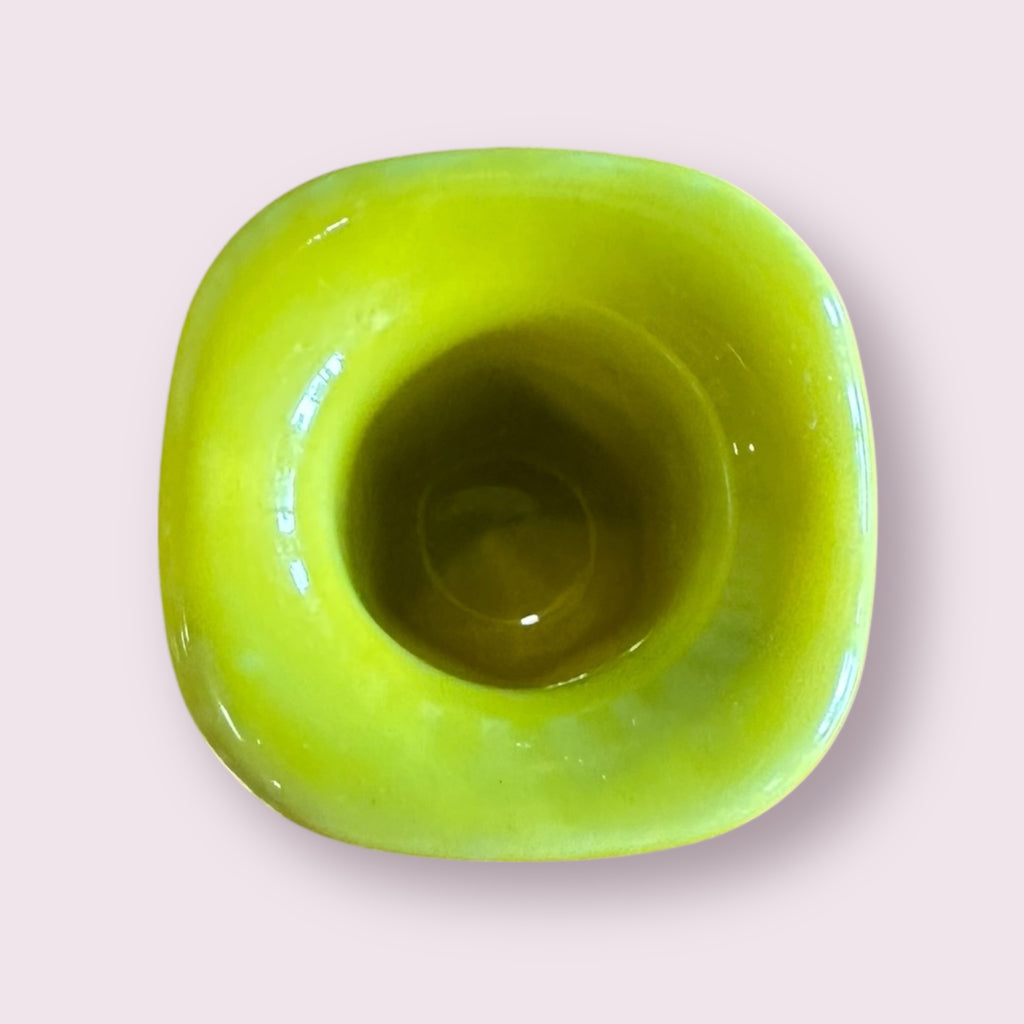Yellow Candle Holder Ceramic Chime Candle Holder Handmade