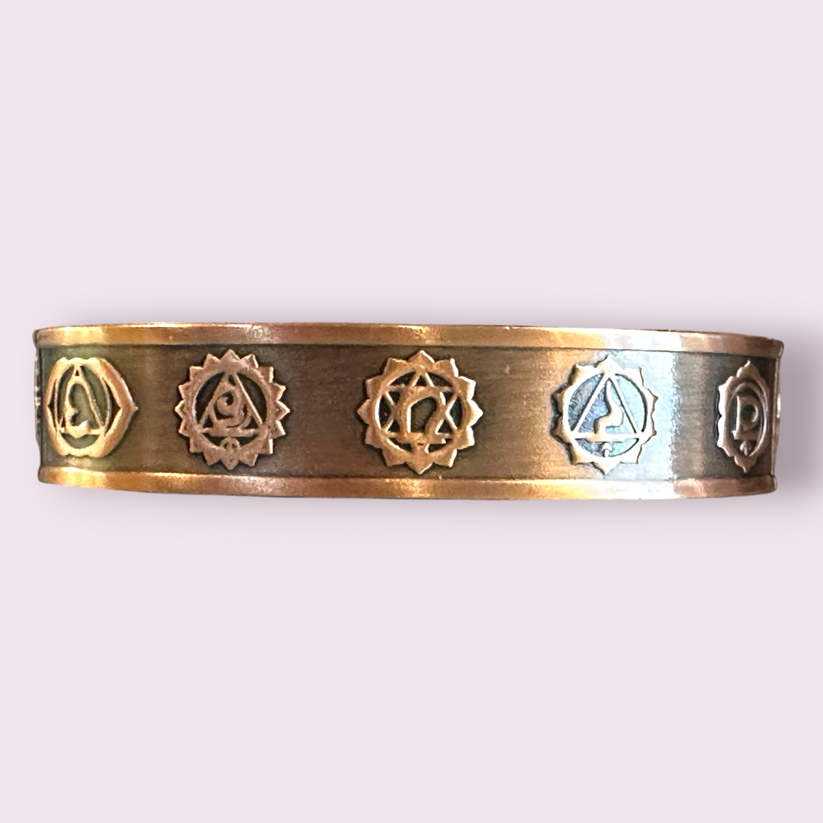Magnetic Copper Bracelet - Seven Chakras - Antique Copper