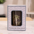 Bamboo Design 15oz Tea Mugs with Lid and Infuser