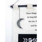 Small Cotton Banner - Buddah Proverb w/ Moon Charm (Each): Moon Charm