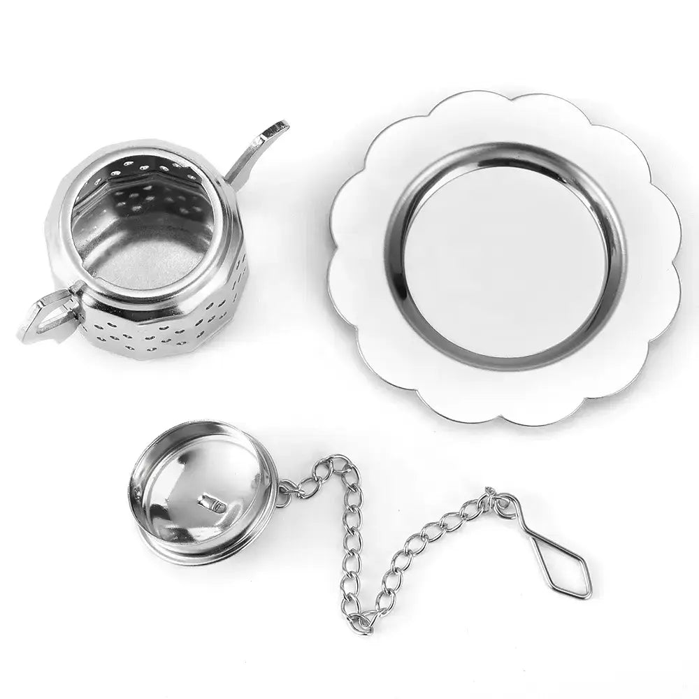 Stainless Steel Teapot Tea Infuser - 2.4", with Drip Tray