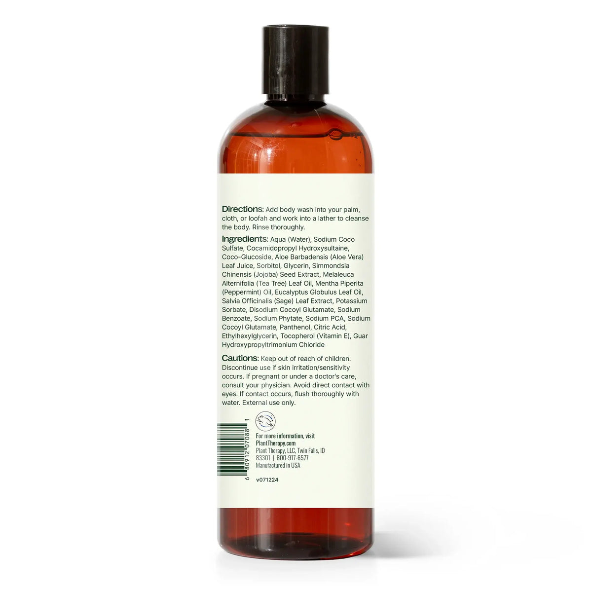 Tea Tree and Peppermint Natural Body Wash 16 oz