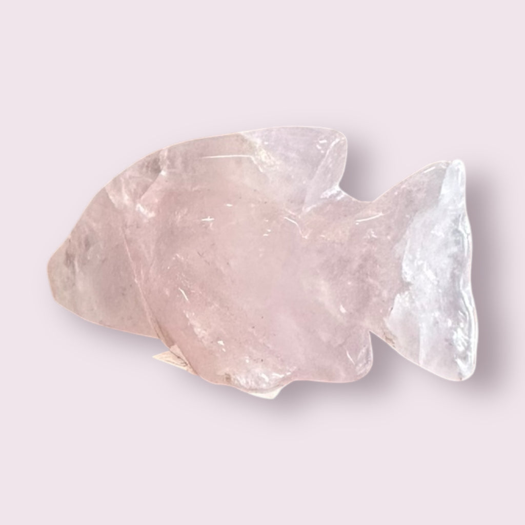 Rose Quartz Carved Fish 25-35mm