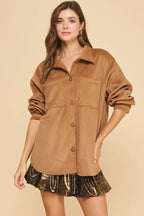 Amicis Lilian Oversized  Shirt: Camel