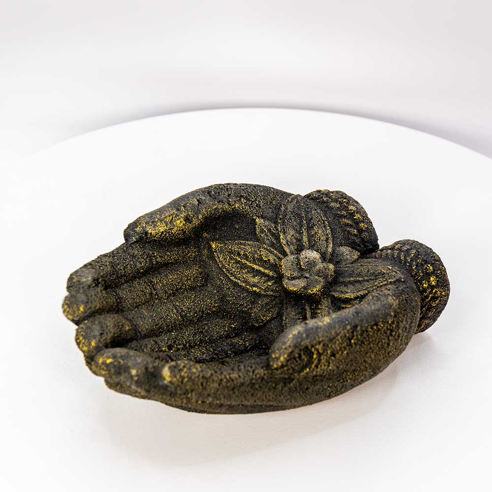 Volcanic Stone Incense Holder Buddha Offering Hands Lotus: Buddha