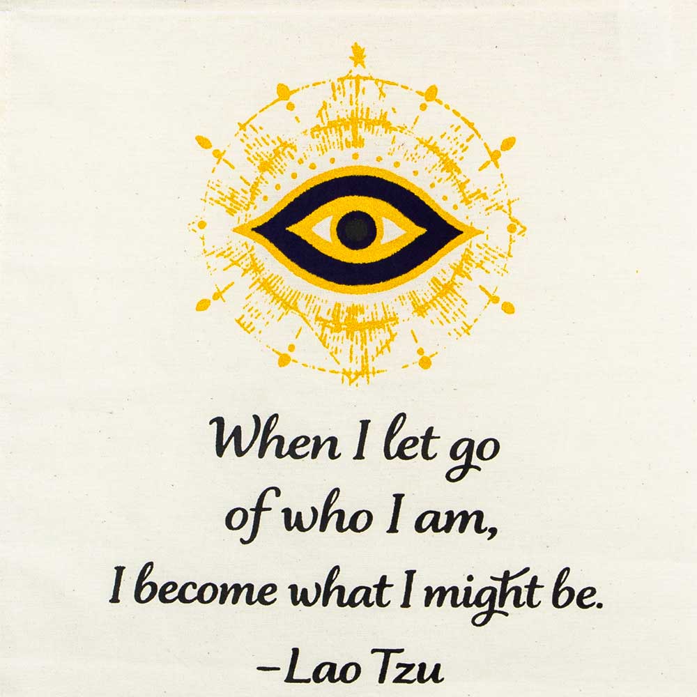 Small Cotton Banner - Lao Tzu Proverb w/ Tassel (Each): Lao Tzu