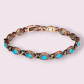 Magnetic Copper and Turquoise Link Bracelet w/ Magnets