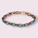 Magnetic Copper and Turquoise Link Bracelet w/ Magnets