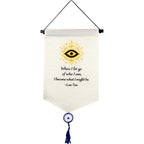 Small Cotton Banner - Lao Tzu Proverb w/ Tassel (Each): Lao Tzu