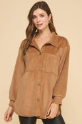 Amicis Lilian Oversized  Shirt: Camel