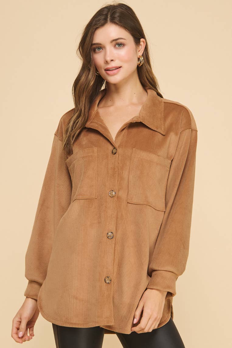Amicis Lilian Oversized  Shirt: Camel