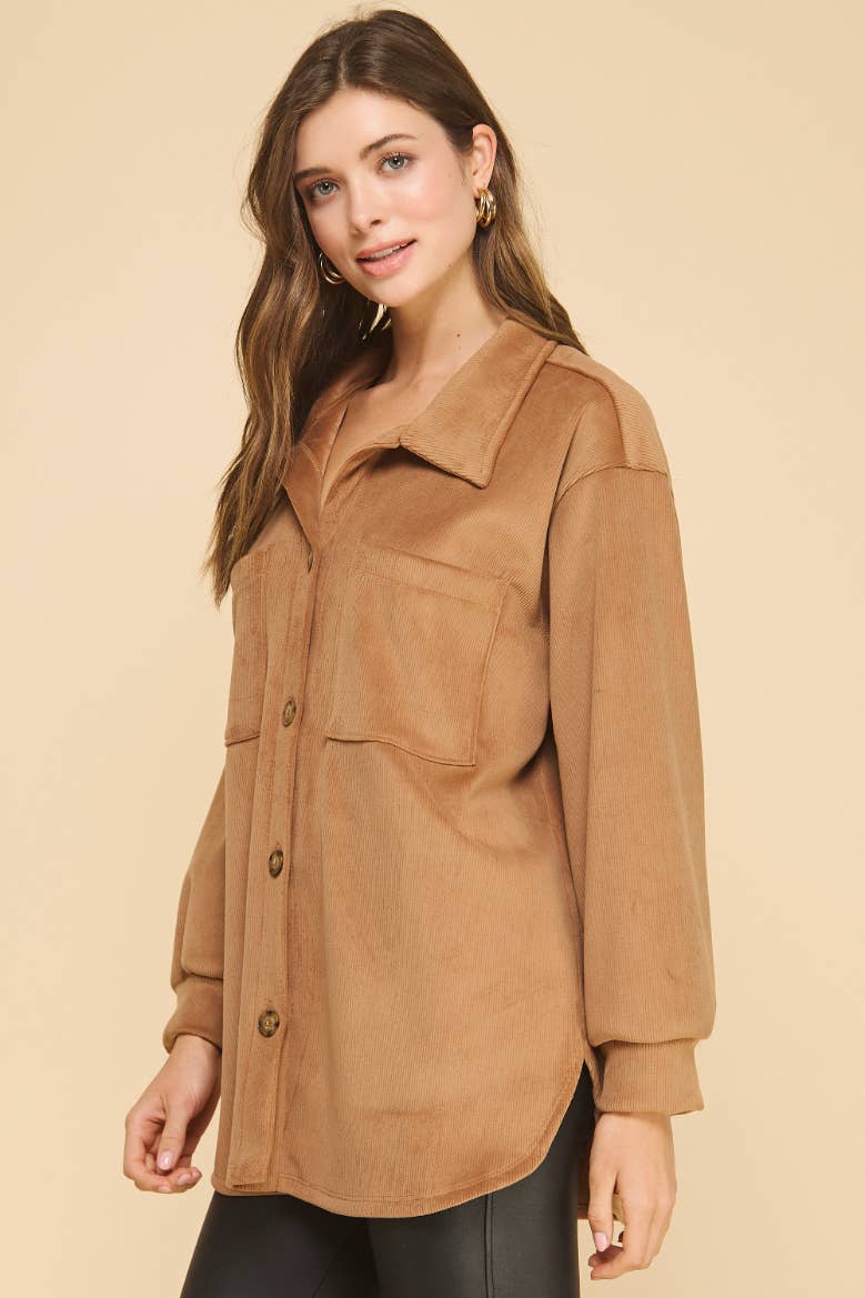 Amicis Lilian Oversized  Shirt: Camel