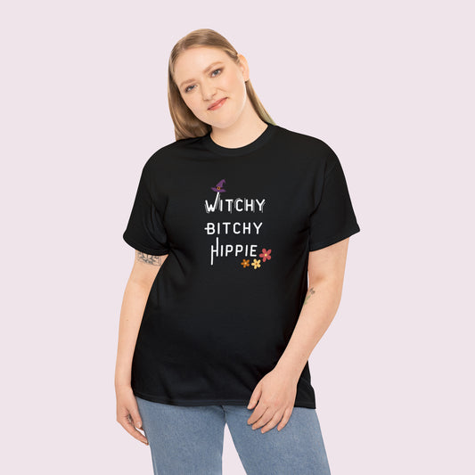 Witchy Bitchy Hippie Heavy Cotton Tee